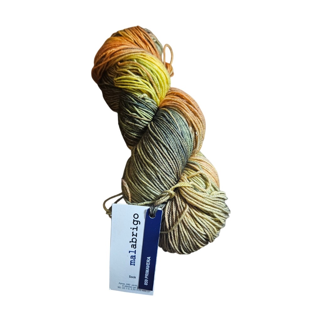 Malabrigo Sock Yarn Superwash Merino Wool Kettle Dyed 859 Primavera 440 Yds‎ NWT
